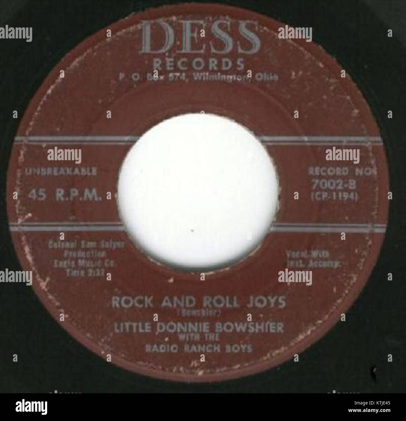 Dess 7002 B, intitulé RockAndRollJoys, est un album musical composé de chansons rock and roll énergiques. L'album capture l'essence du genre avec ses rythmes vifs et son de guitare. Banque D'Images