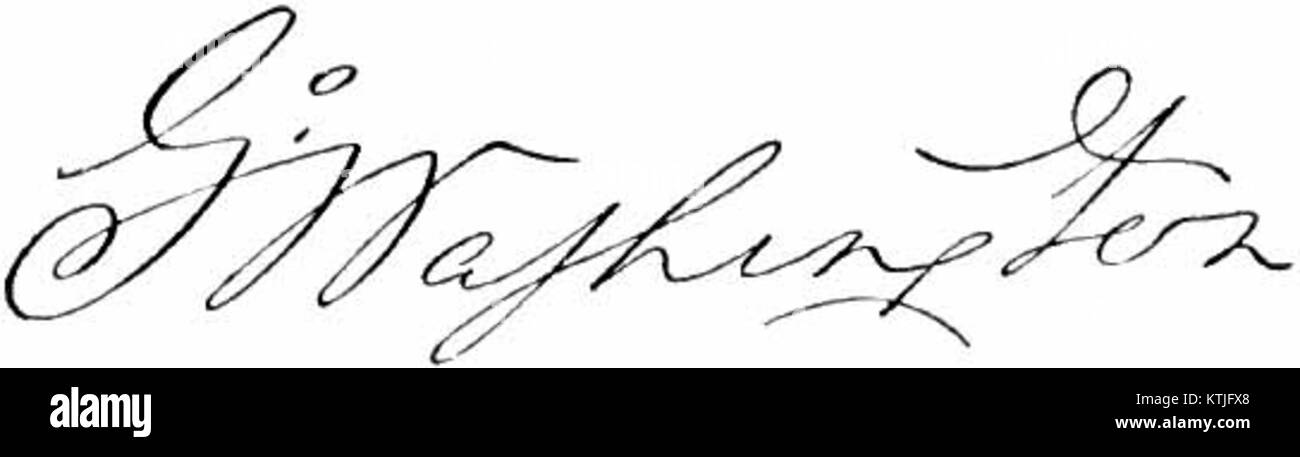 Une référence à la signature de George Washington, le premier président des États-Unis. Sa signature a une signification historique en tant que symbole de l'indépendance et du leadership américains. Banque D'Images
