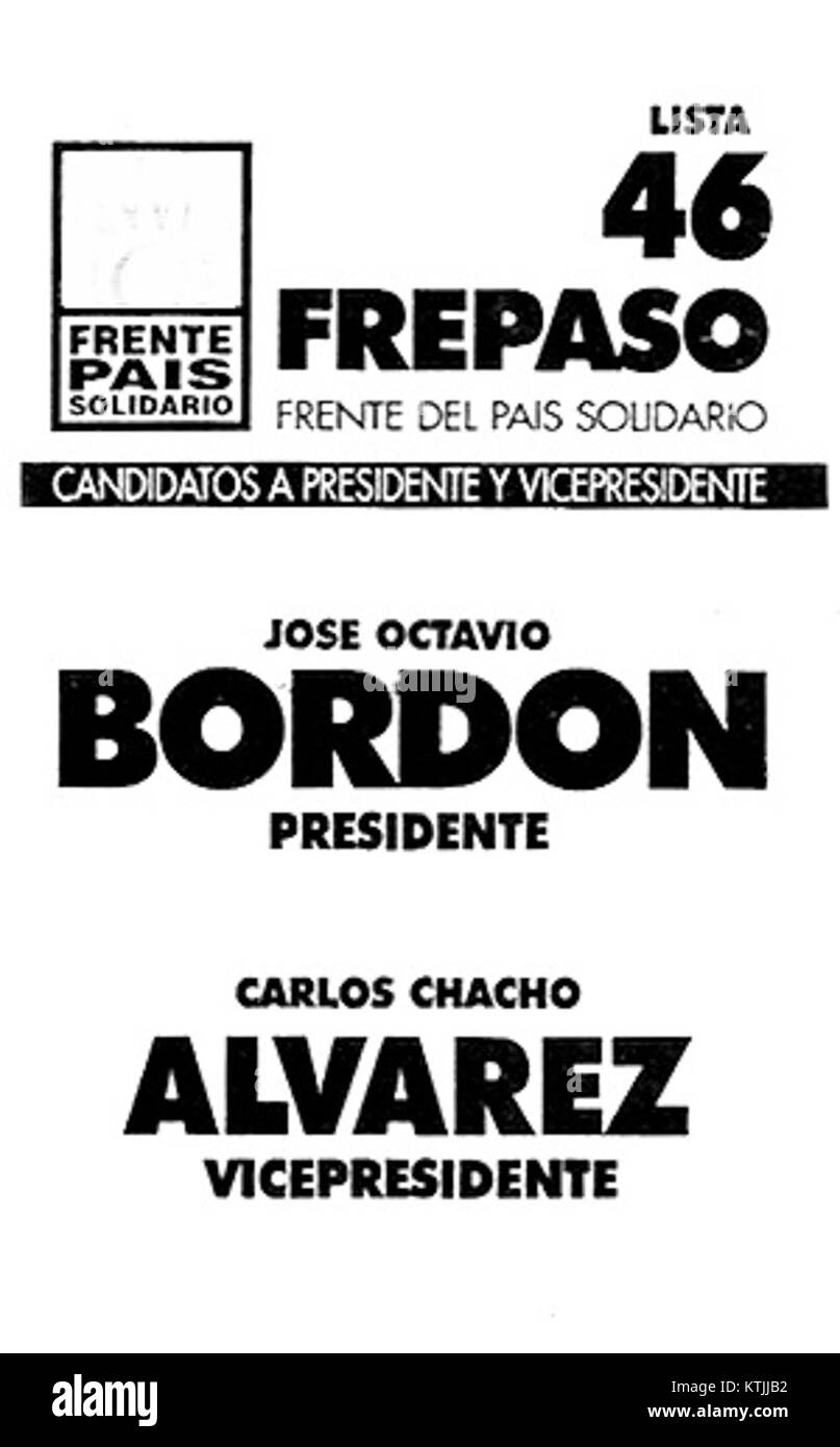 La 'Boleta Elecciones de 1995 Bordon' fait référence au bulletin électoral pour les élections de 1995 en Argentine, spécifiquement lié au candidat politique de Bordon. Le document représente un élément clé du processus démocratique durant cette période électorale. Banque D'Images