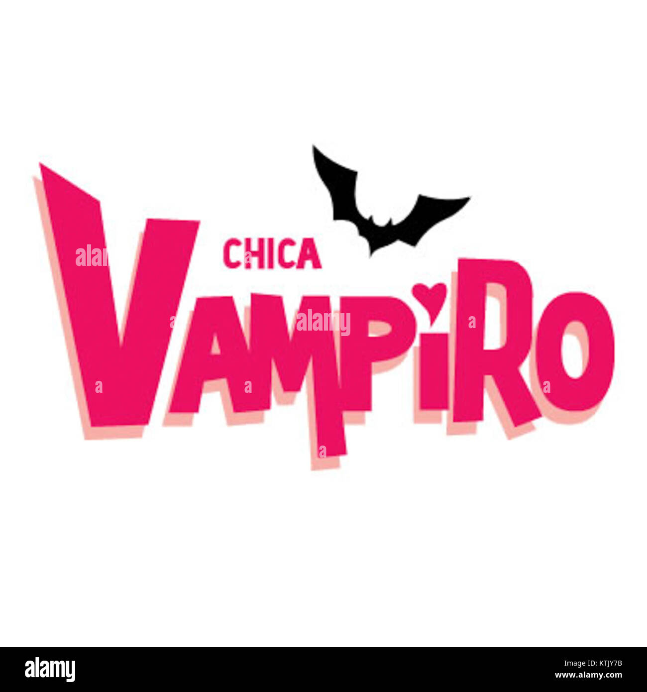Le logo Chica Vampiro représente la marque d'une émission de télévision populaire en langue espagnole. Le logo reflète le mélange de fantaisie, de drame adolescent et d'éléments surnaturels de la série. Banque D'Images