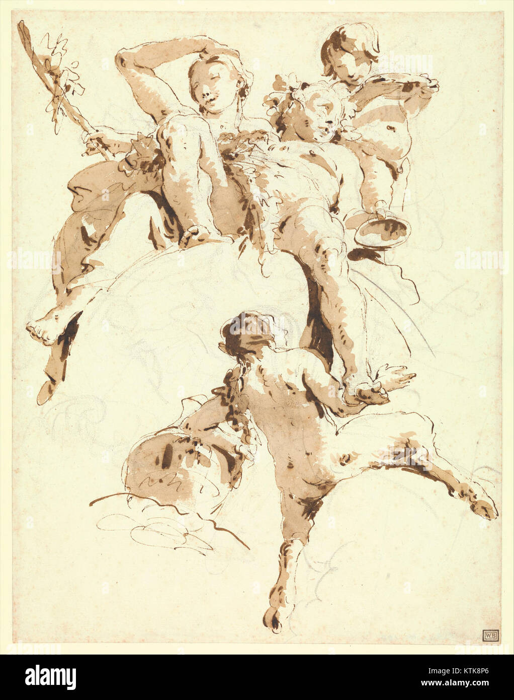 Bacchus et Ariane, une œuvre d'art célèbre représentant la scène mythologique de la rencontre de Bacchusâ€™ avec Ariane, conservée dans la collection du Metropolitan Museum of Art. Banque D'Images