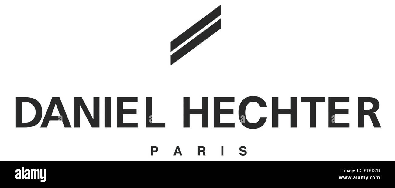 L'image présente le logo de Daniel Hechter, un créateur de mode connu pour son style contemporain et sophistiqué. Ses créations représentent le luxe et l'élégance moderne dans l'industrie de la mode. Banque D'Images