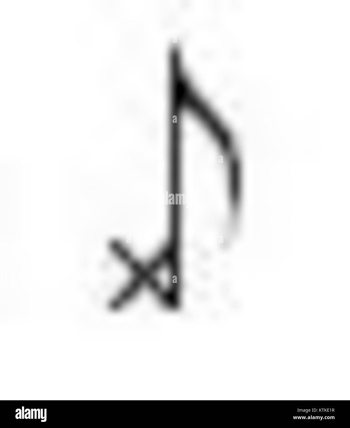 Le berimbau, instrument de percussion brésilien, est illustré ici par une huitième note. C'est un élément clé dans les traditions musicales du Brésil, en particulier dans l'art de la capoeira. Banque D'Images