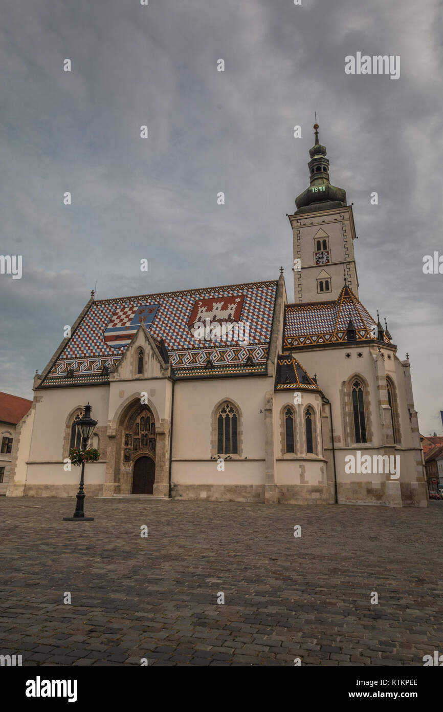 L'église Saint Marc à Zagreb Banque D'Images