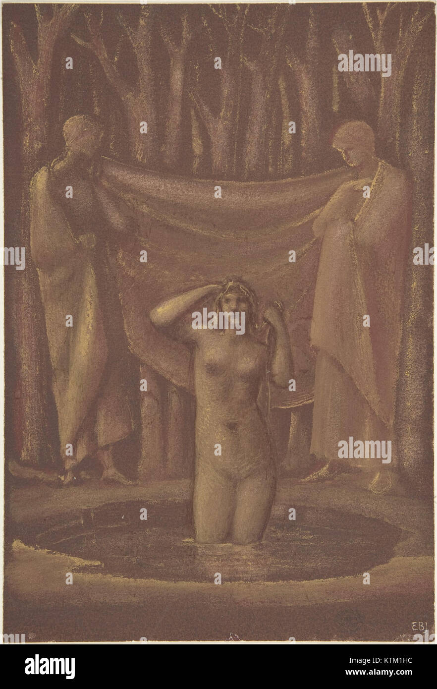 Cette œuvre intitulée *bain de Vénus*, conservée dans la collection du Metropolitan Museum of Art (MET), dépeint la scène mythologique de la baignade de Vénus. La peinture capture l'essence de la mythologie classique, représentant des thèmes de beauté et d'amour divin. Banque D'Images