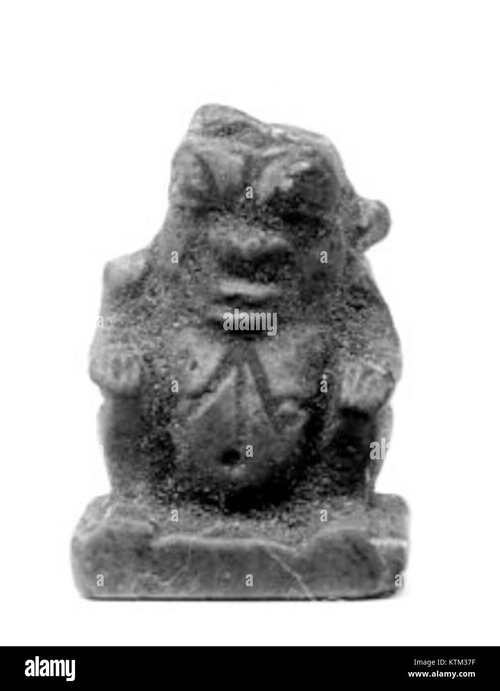 Une amulette de Bes du Metropolitan Museum of Art, cataloguée MET 89.2.336 acc, représentant une ancienne divinité égyptienne connue pour sa protection et sa fertilité. Banque D'Images