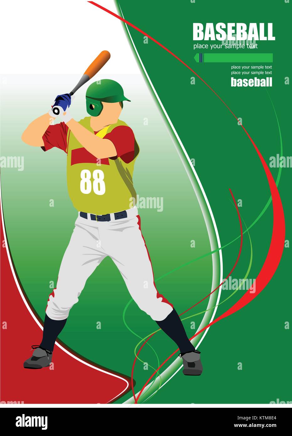 Joueur de baseball. Vector illustration Illustration de Vecteur