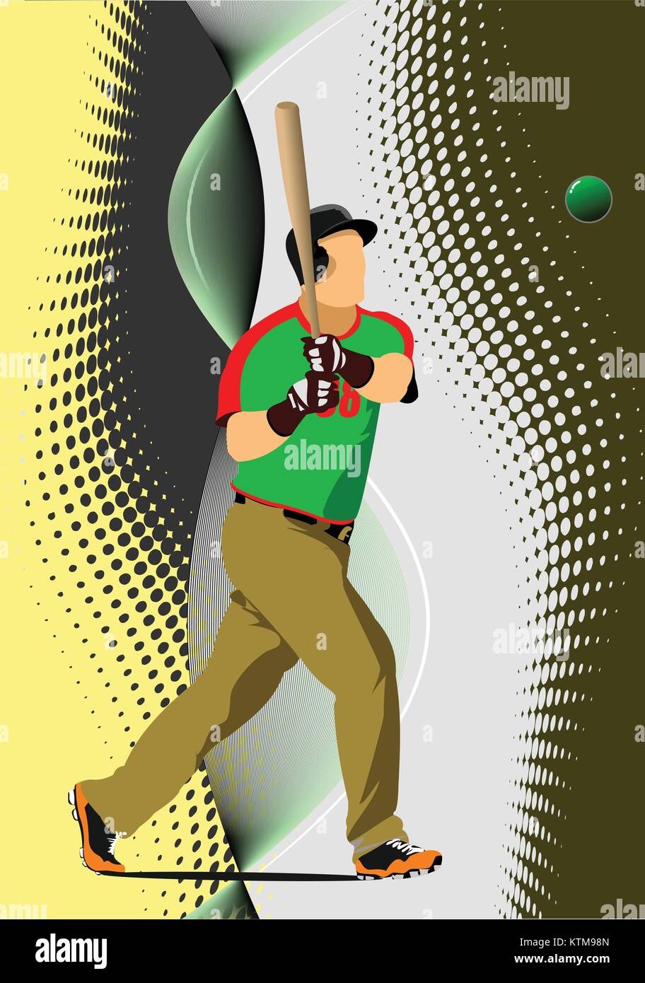 Joueur de baseball. Vector illustration Illustration de Vecteur