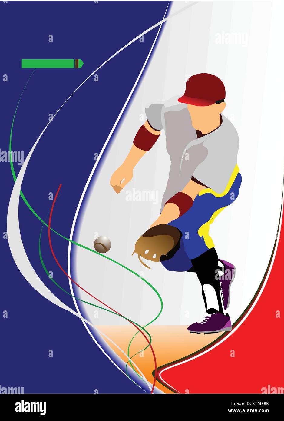 Joueur de baseball. Vector illustration Illustration de Vecteur