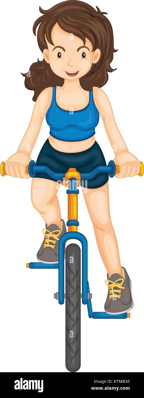 Fitness petite fille sur fond blanc Illustration de Vecteur