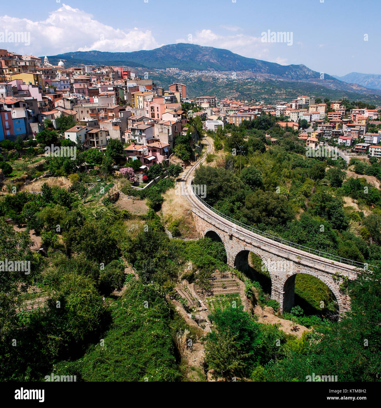 Vue générale de Nuoro, Sardaigne, Italie Banque D'Images