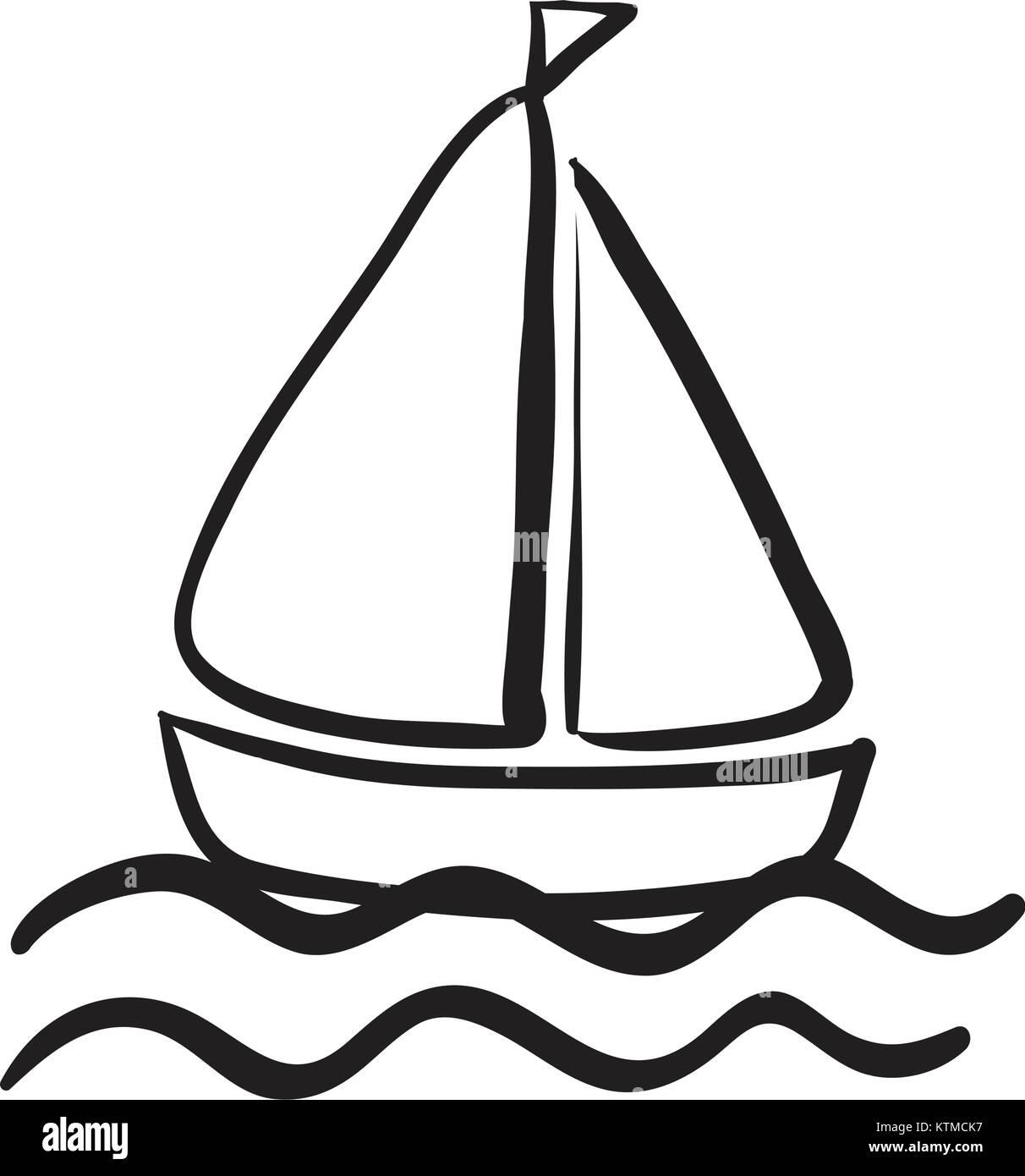 Illustration d'un navire croquis sur un fond blanc Illustration de Vecteur