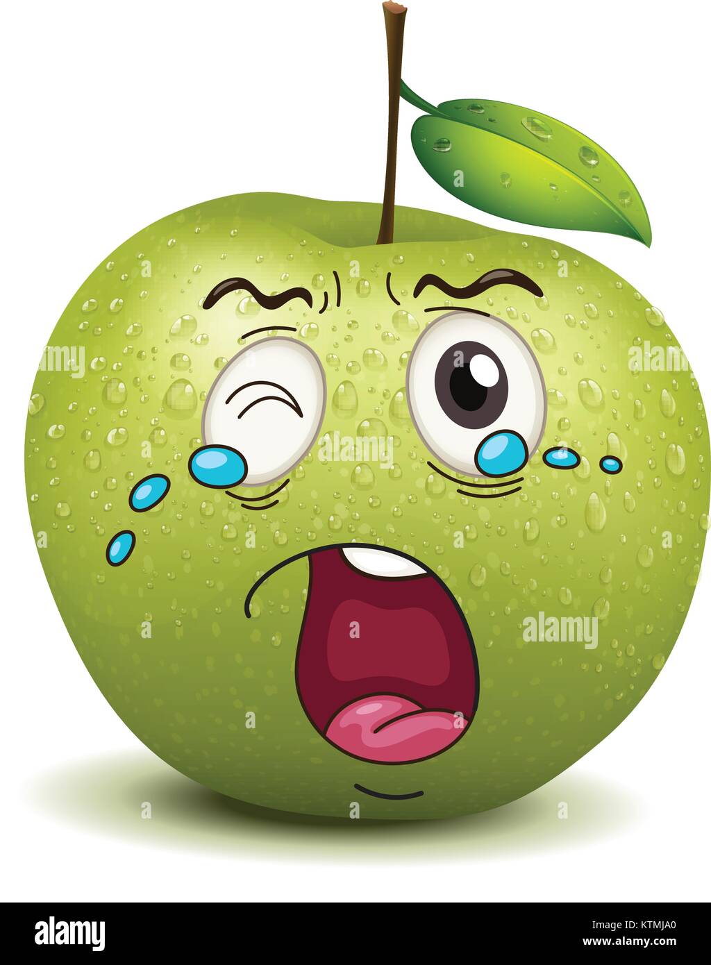 Illustration de pleurer smiley apple sur un fond blanc Illustration de Vecteur