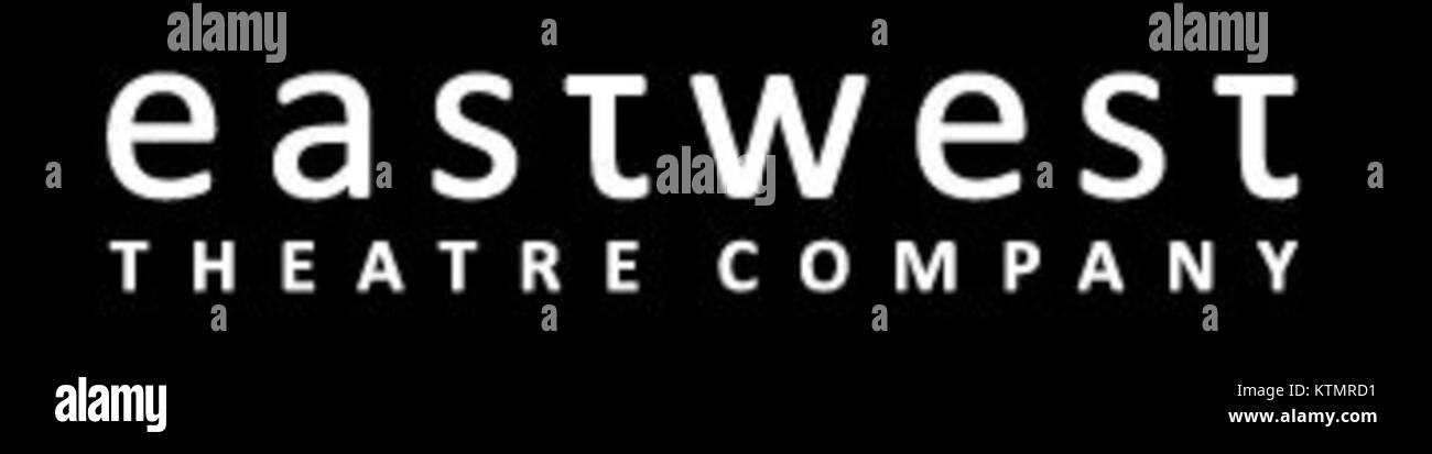 Le logo du théâtre EastWest, une organisation dédiée à la présentation de spectacles théâtraux diversifiés et novateurs, symbolisant l’expression artistique. Banque D'Images