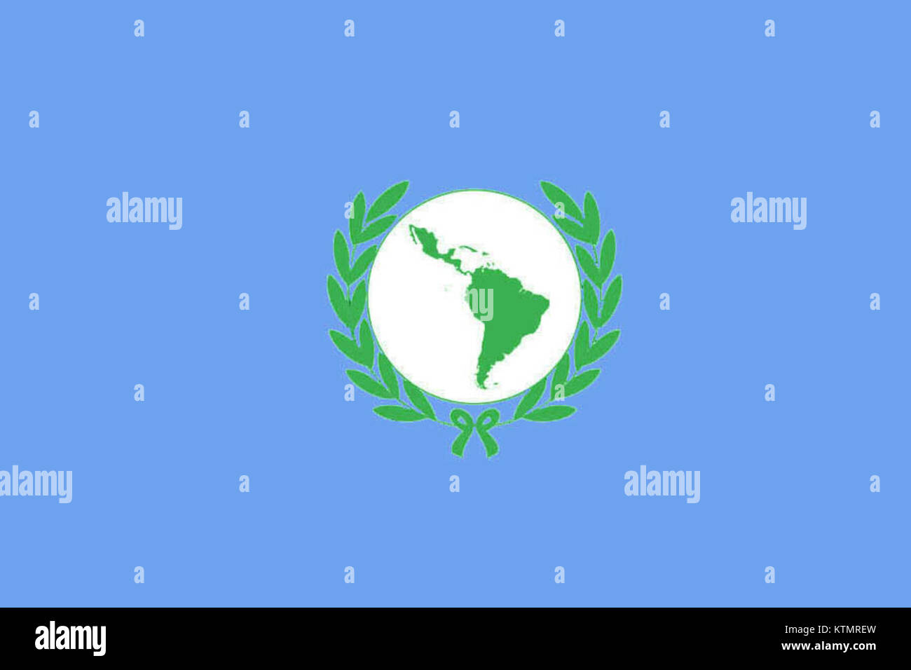 Le Bandera Parlamento Latinoamericano fait référence au drapeau du Parlement latino-américain, qui symbolise l'unité et la coopération politique entre les pays latino-américains. Le drapeau est un emblème de la collaboration et de l'intégration régionales. Banque D'Images