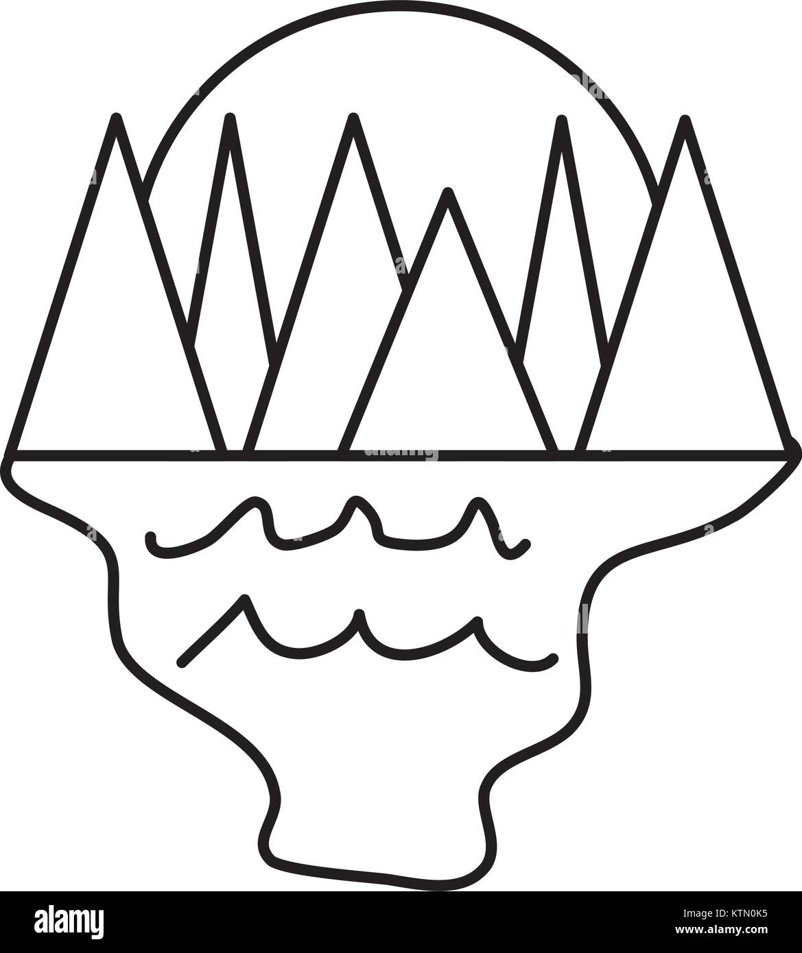 Paysage des montagnes de dessin animé Illustration de Vecteur