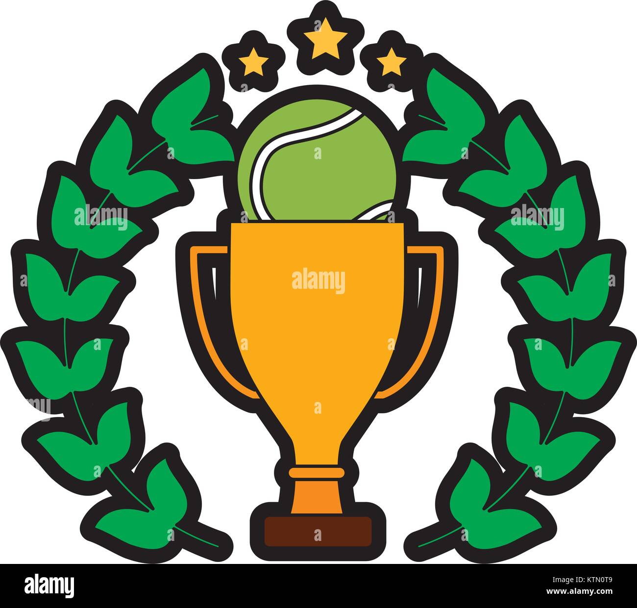 Trophée tennis ball wreath award sport vector illustration Illustration de Vecteur