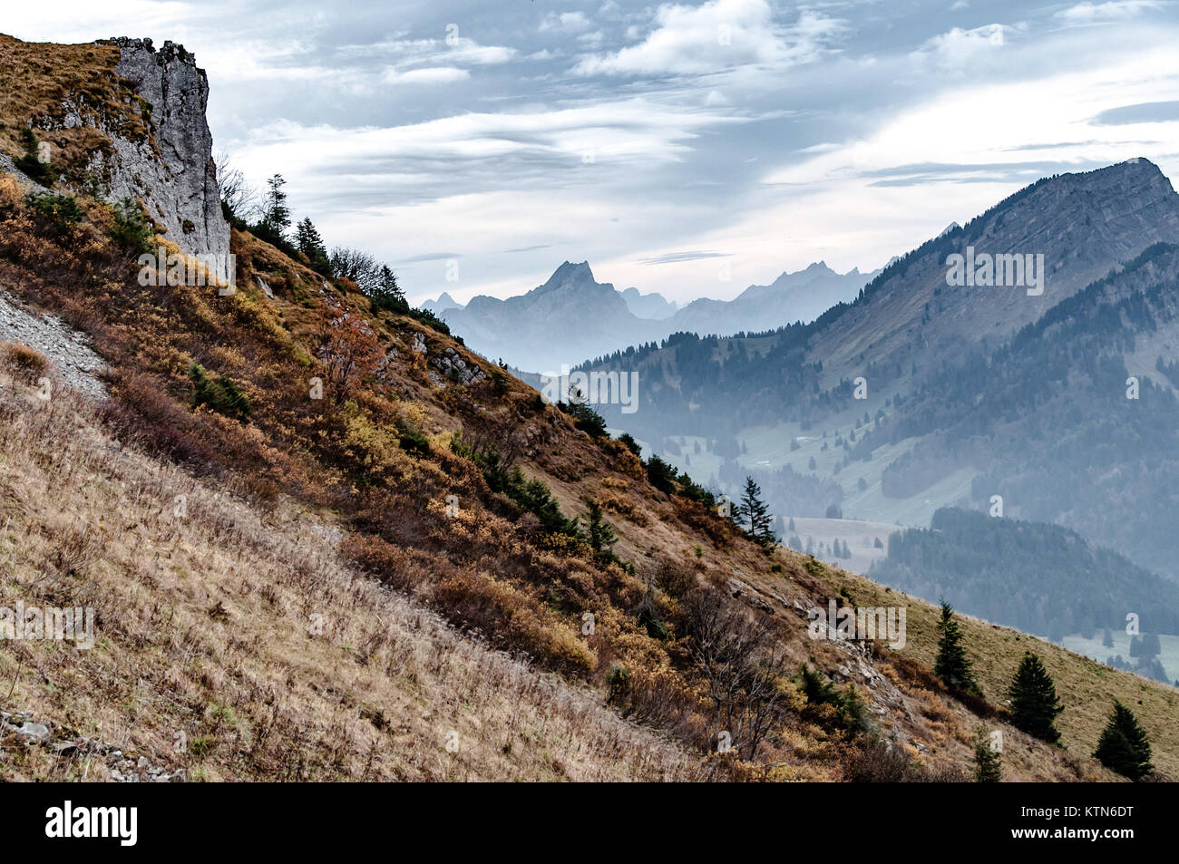 Montagnes dans l'est de la Suisse, près de Appenzell Banque D'Images