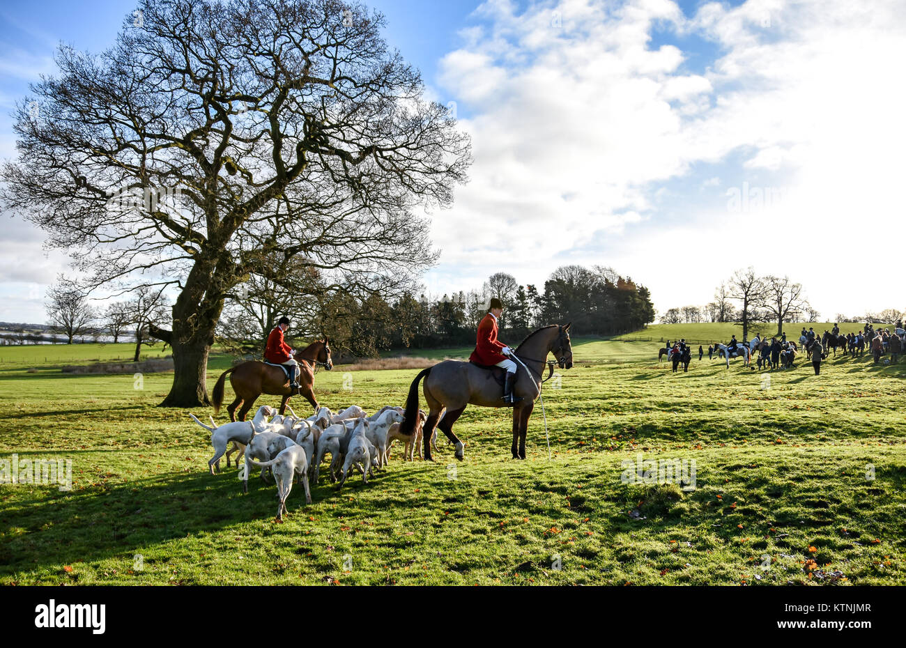 South Staffordshire, Royaume-Uni. Déc 26, 2017. Jour de gloire pour le boxing day annuel hunt dans toute la campagne, Staffordshire avec Blithfield Hall comme point de rencontre. Crédit : Daniel James Armishaw/Alamy Live News Banque D'Images