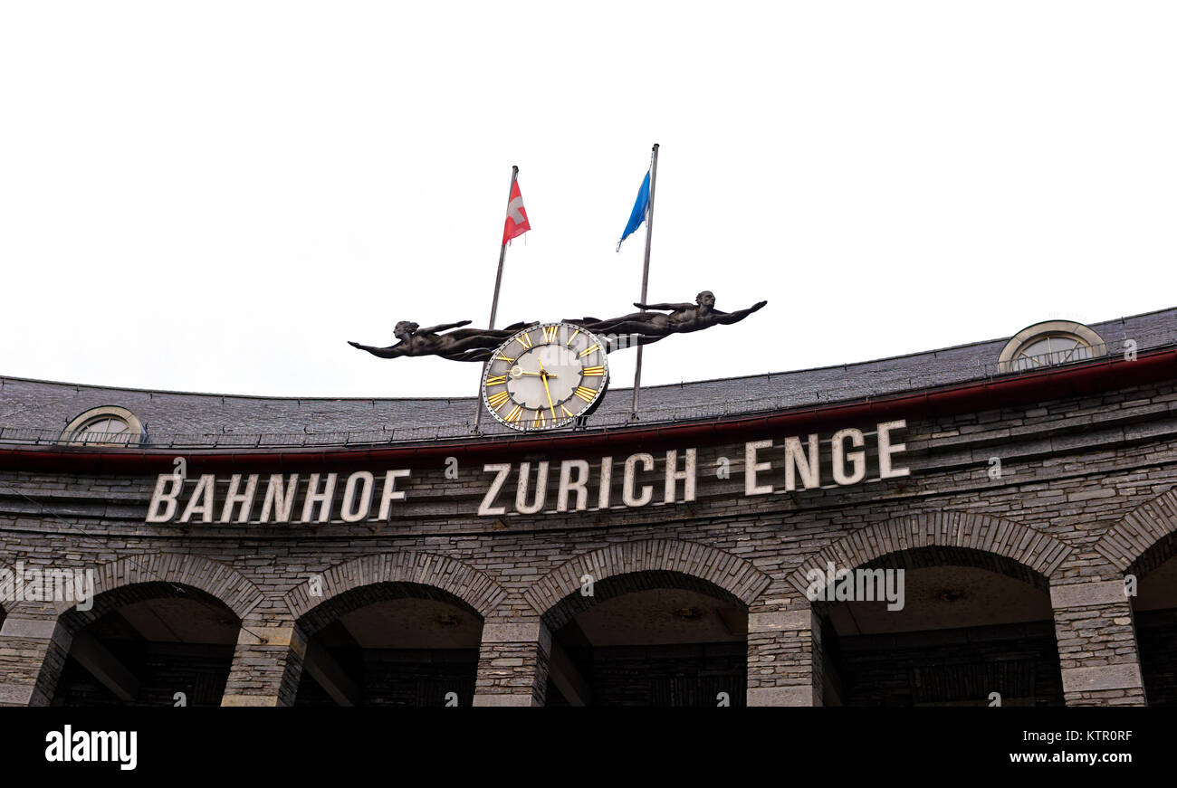 Banhof Zurich Enge gare, Zurich, Suisse Banque D'Images