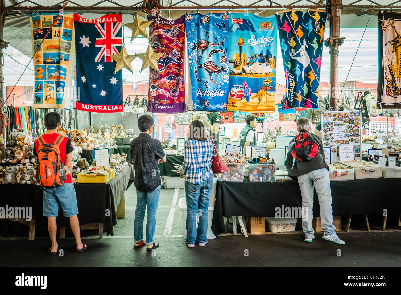 Melbourne le Queen Victoria Market est le plus grand marché en plein air en Australie Banque D'Images