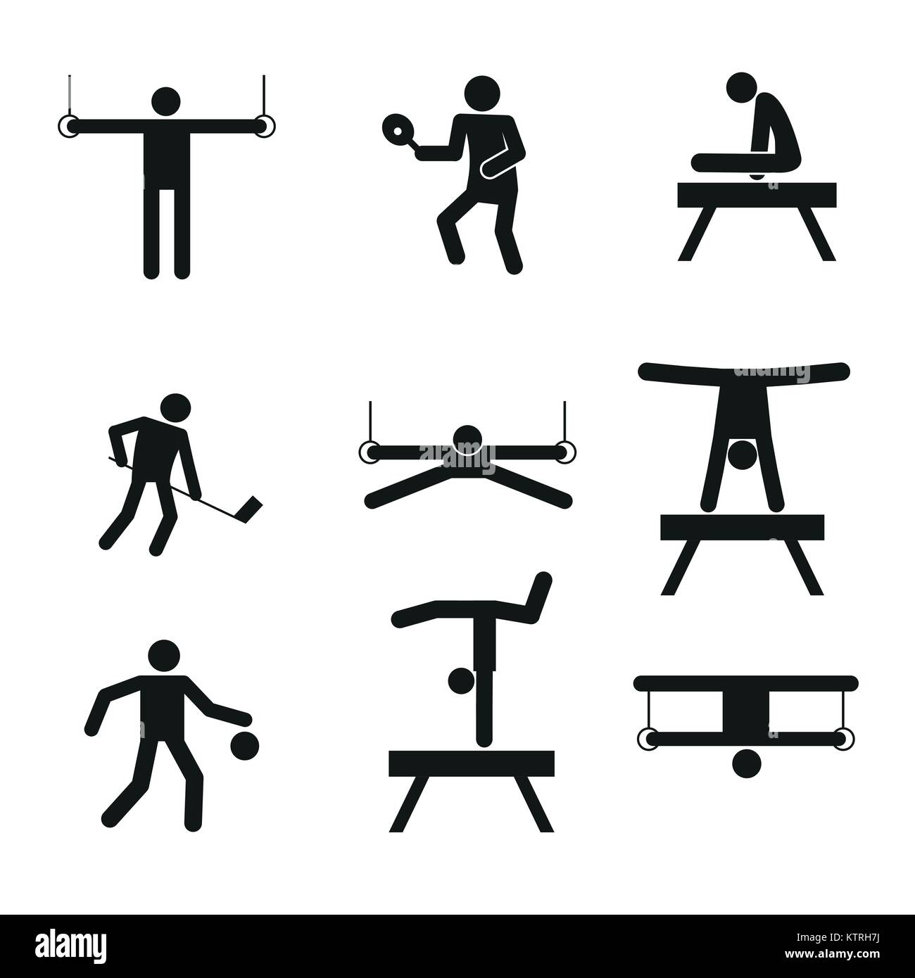 Sport gymnastique symbole abstrait Vector Illustration Set Graphique Illustration de Vecteur