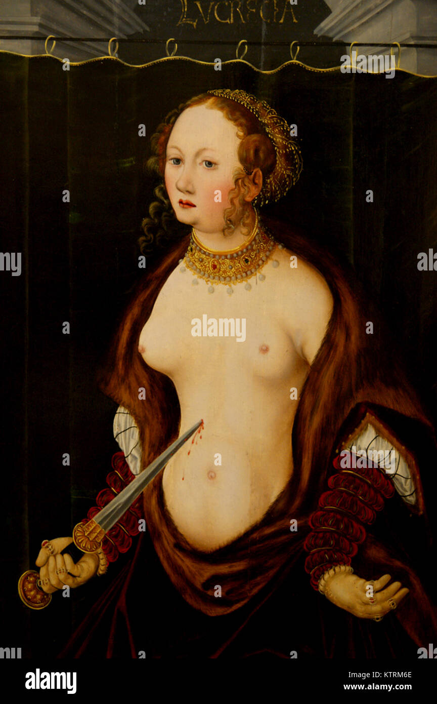 Lucrèce se suicide. Lucas Cranach le Vieux Banque D'Images
