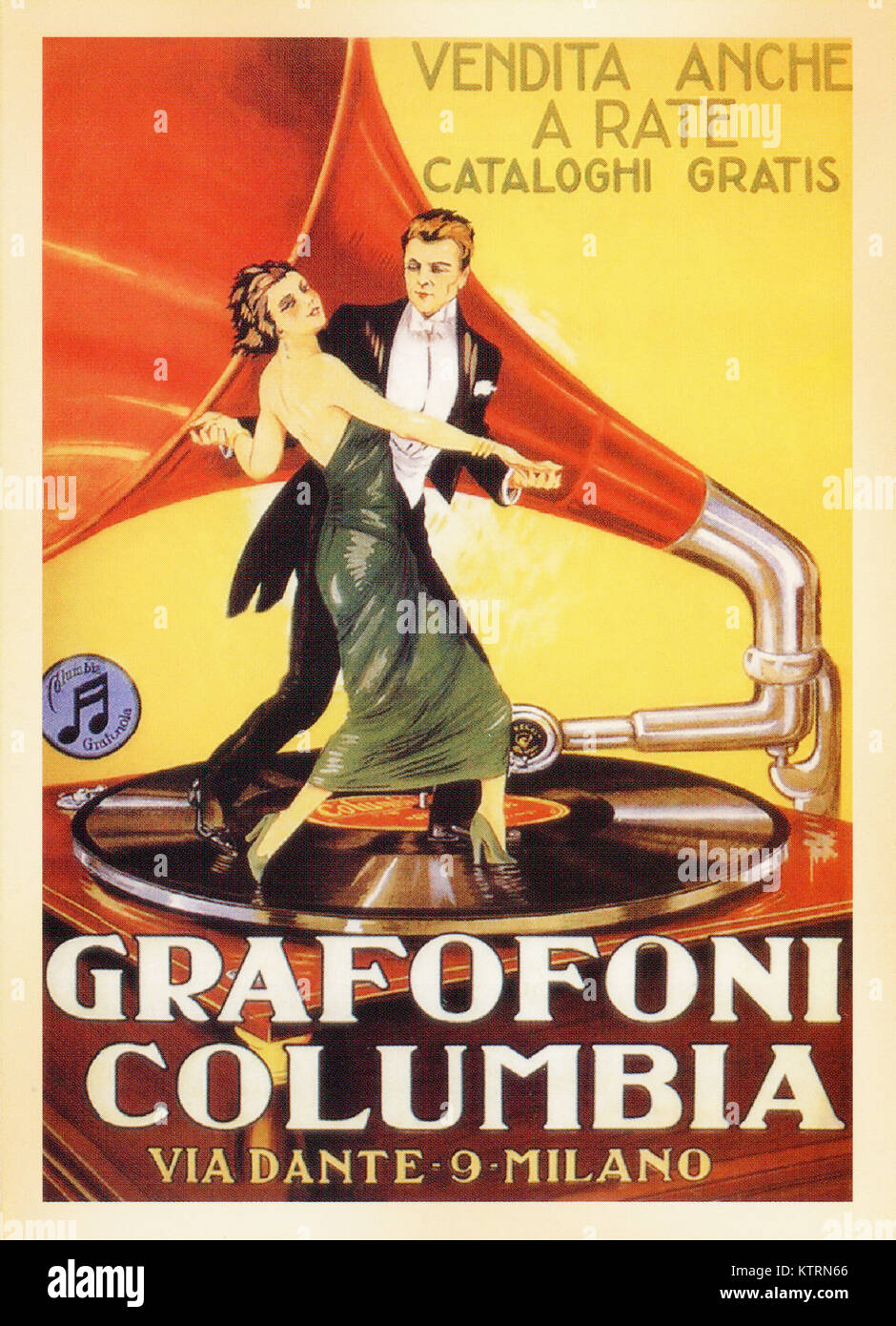 Vintage poster card - imprimé pendant la Seconde Guerre mondiale. - Montrant jusqu'Grafofoni Colombie-Britannique Banque D'Images