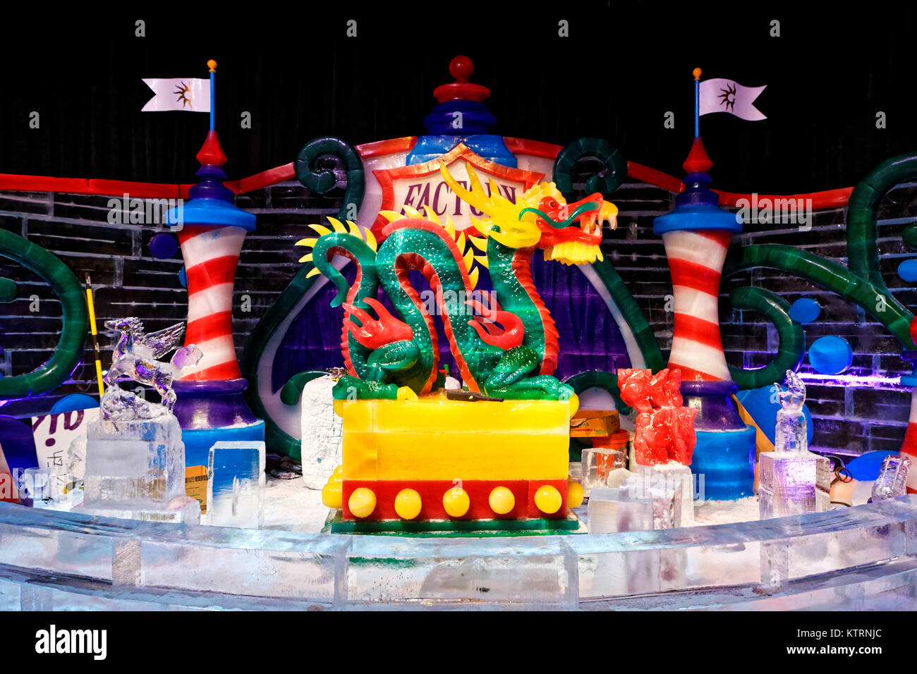 Sculptures de glace à la glace ! Noël autour du monde, événement, Gaylord Palm Resort, Orlando en Floride Banque D'Images
