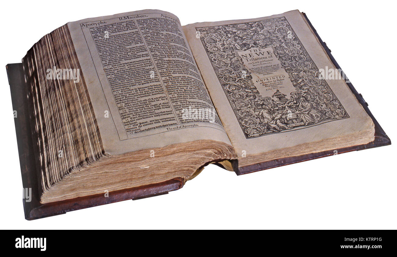 Page de titre de la bible ouverte Banque d