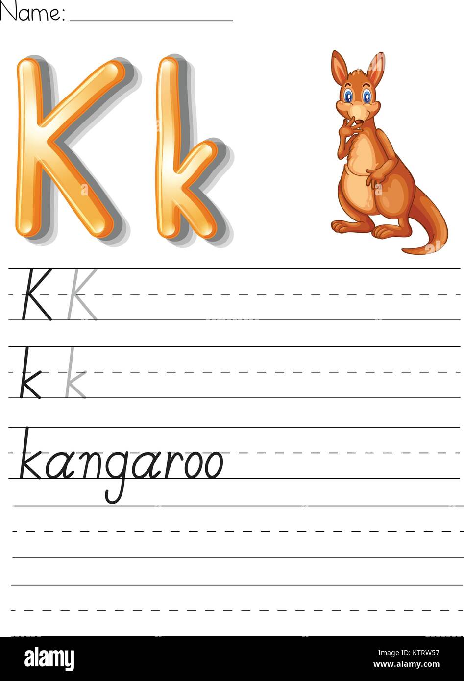 Feuille d'Alphabet sur papier blanc Illustration de Vecteur