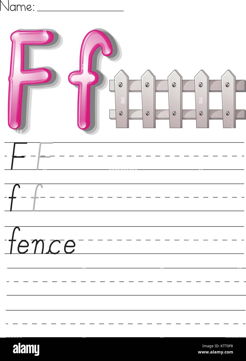 Feuille d'Alphabet sur papier blanc Illustration de Vecteur