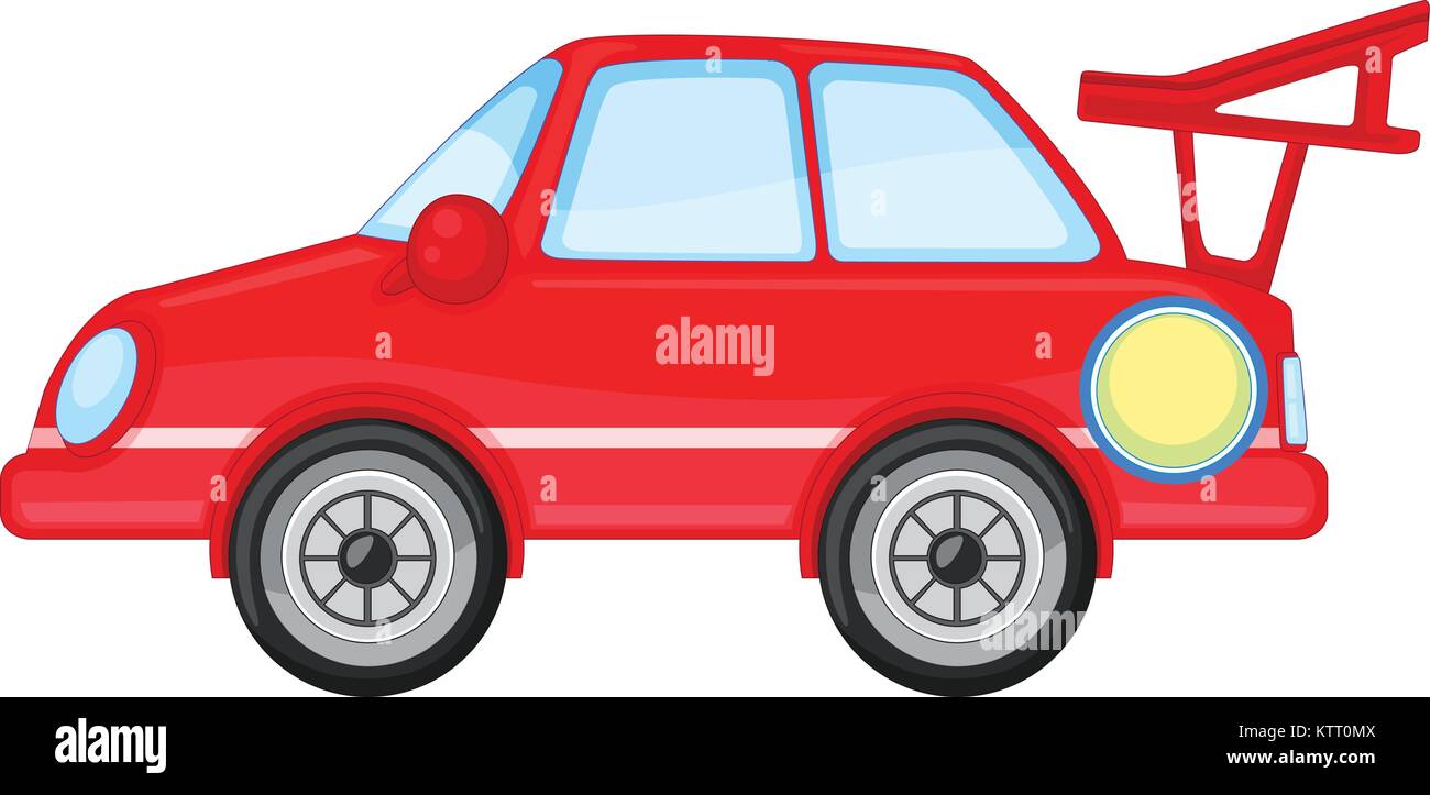 Illustration de la voiture rouge sur un fond blanc Illustration de Vecteur