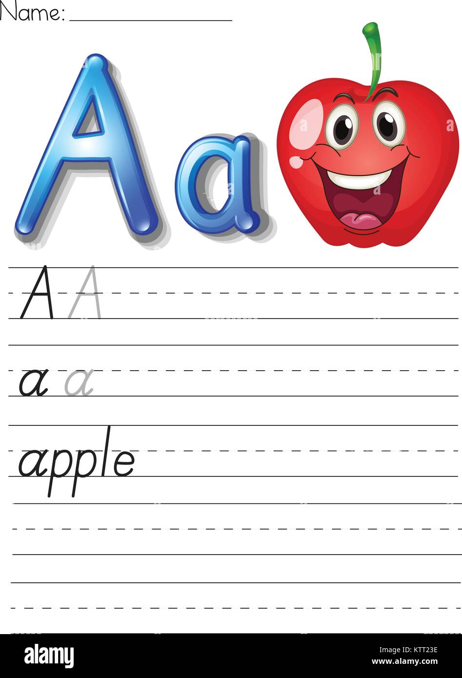 Feuille d'Alphabet sur papier blanc Illustration de Vecteur