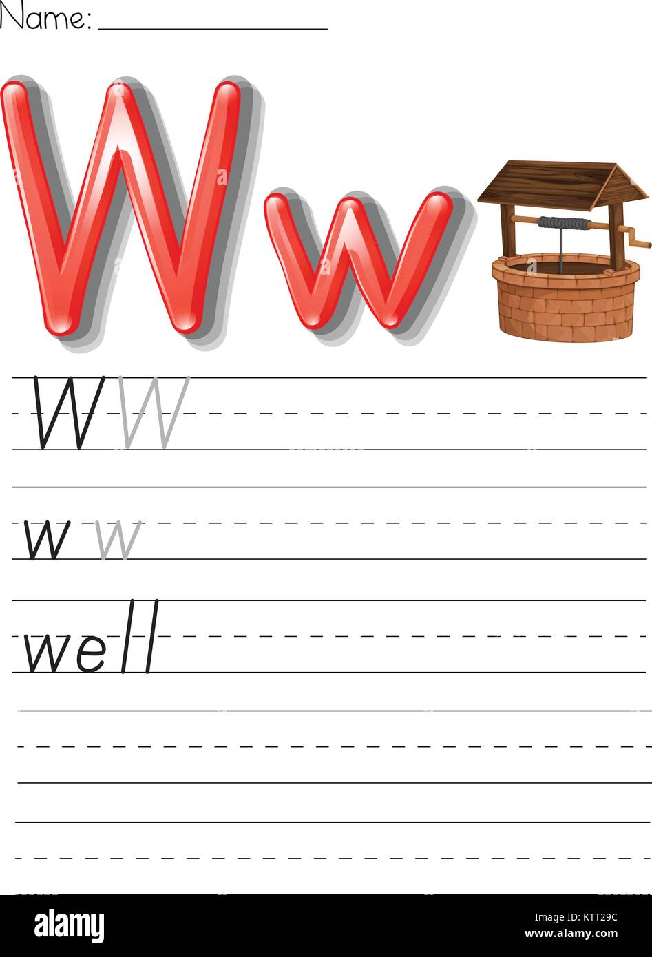 Feuille d'Alphabet sur papier blanc Illustration de Vecteur