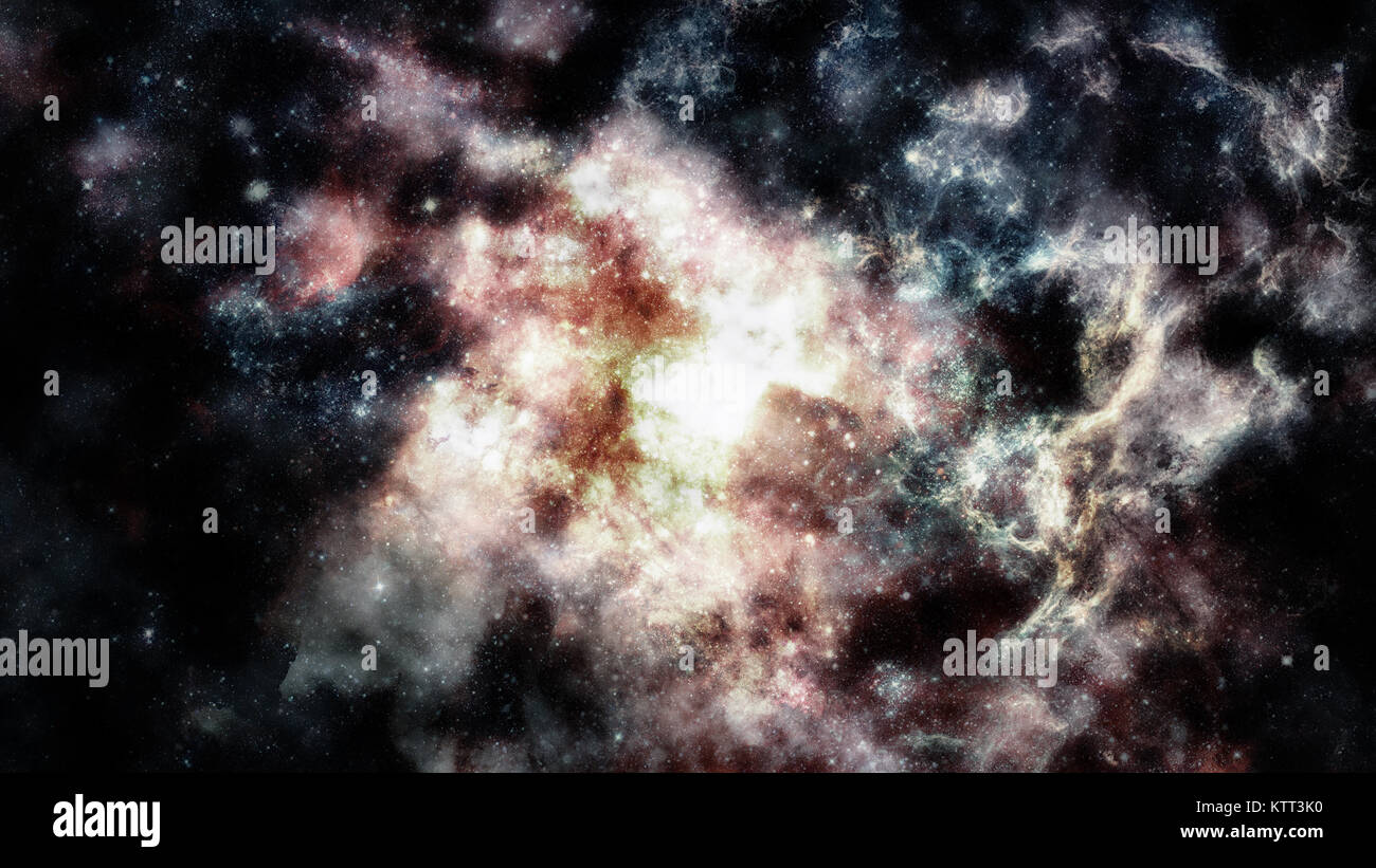 Nuages cosmiques de bruine sur les fonds de couleur lumineuse. Éléments fournis par la NASA Banque D'Images