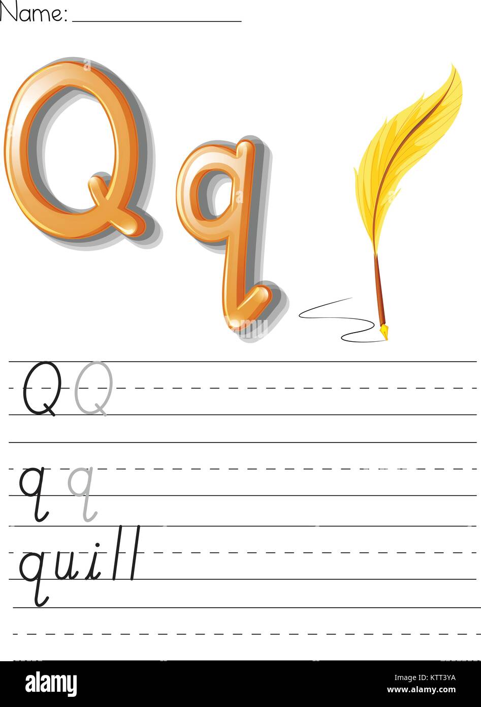 Feuille d'Alphabet sur papier blanc Illustration de Vecteur