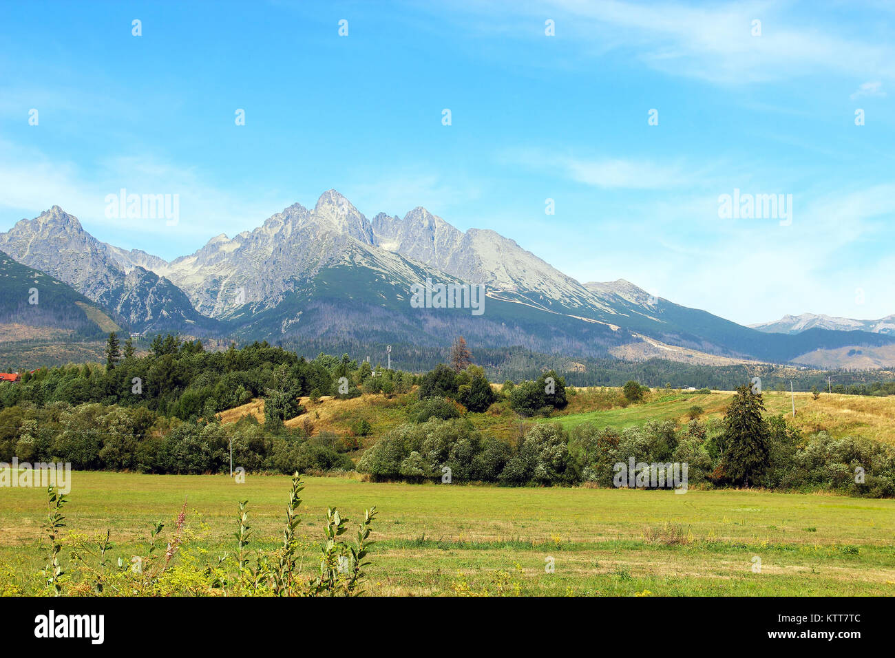 Belle vue des Hautes Tatras (Vysoke Tatry) montagnes, Slovaquie Banque D'Images