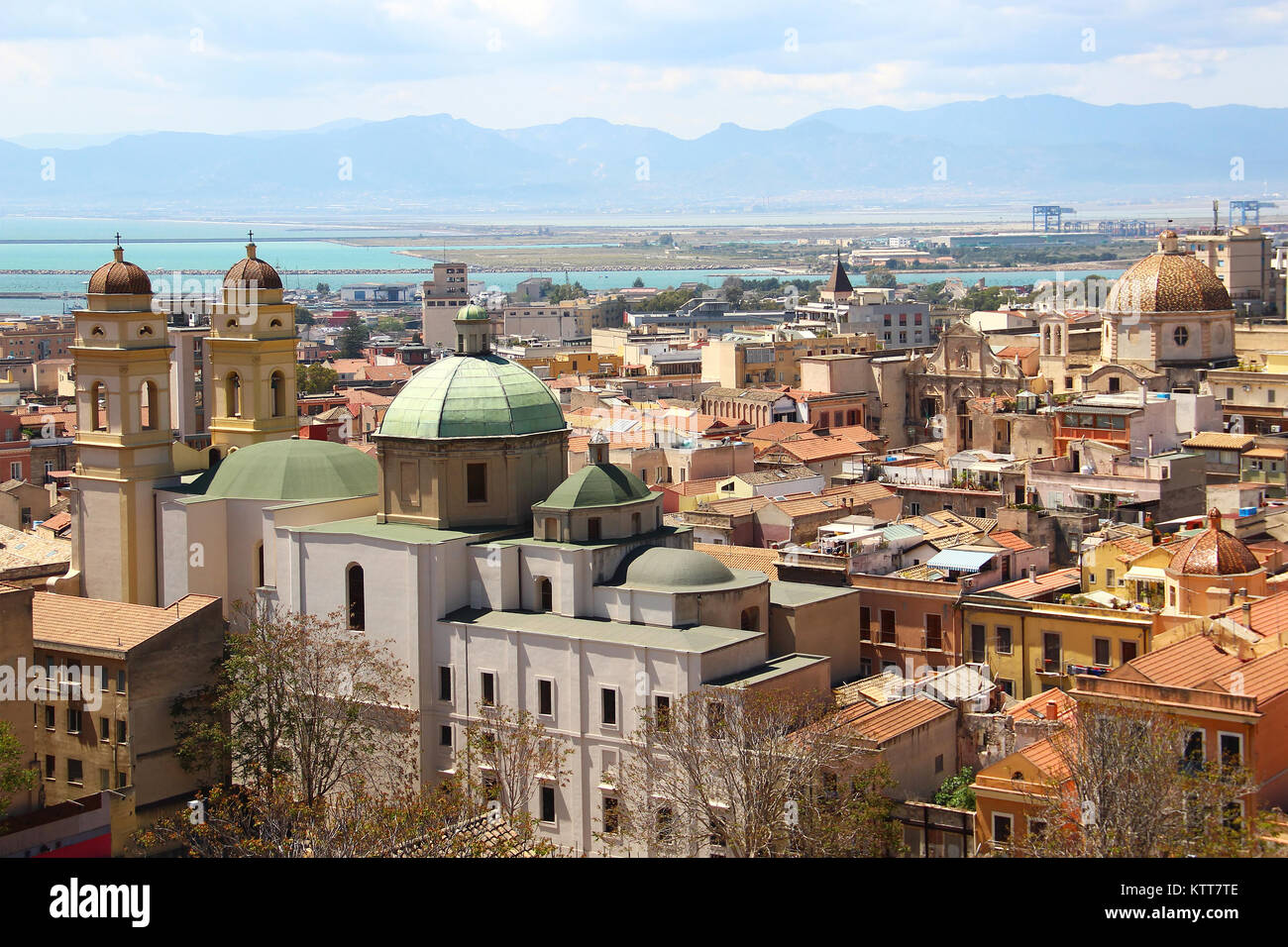 La ville de Cagliari, Sardaigne, Italie Banque D'Images