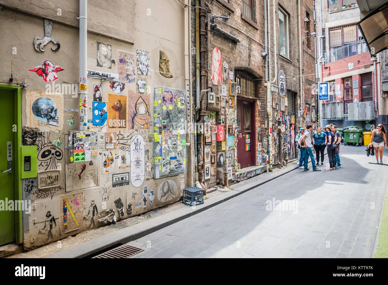 Du côté de melbourne street art poster Banque D'Images