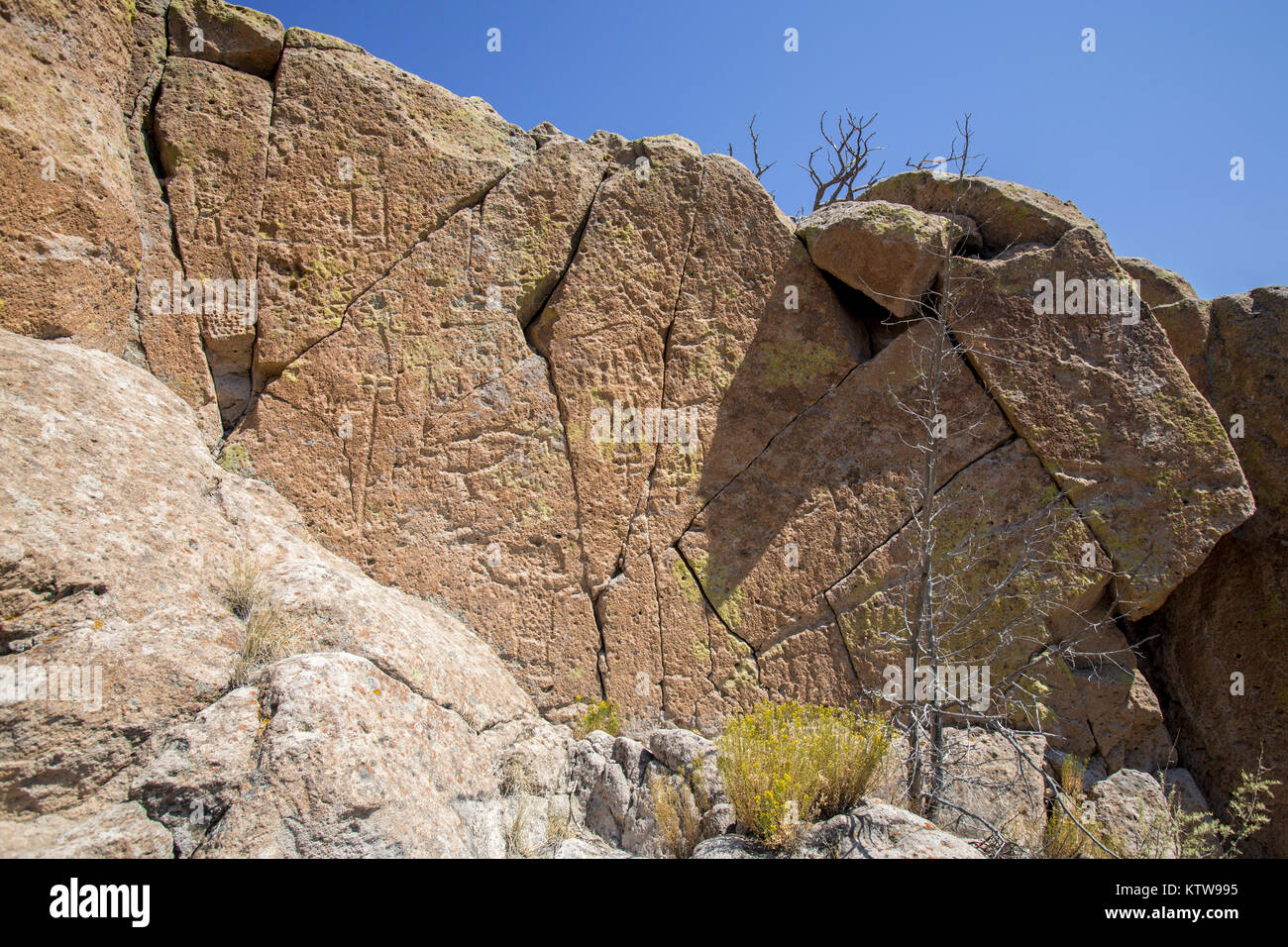 Tsankawi site préhistorique, Bandelier National Monument, Los Alamos, NM Banque D'Images