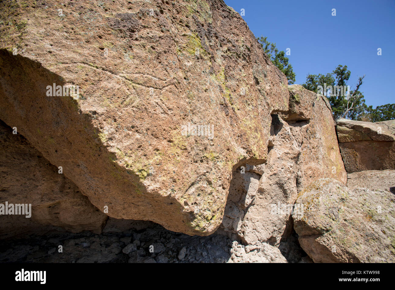 Tsankawi site préhistorique, Bandelier National Monument, Los Alamos, NM Banque D'Images