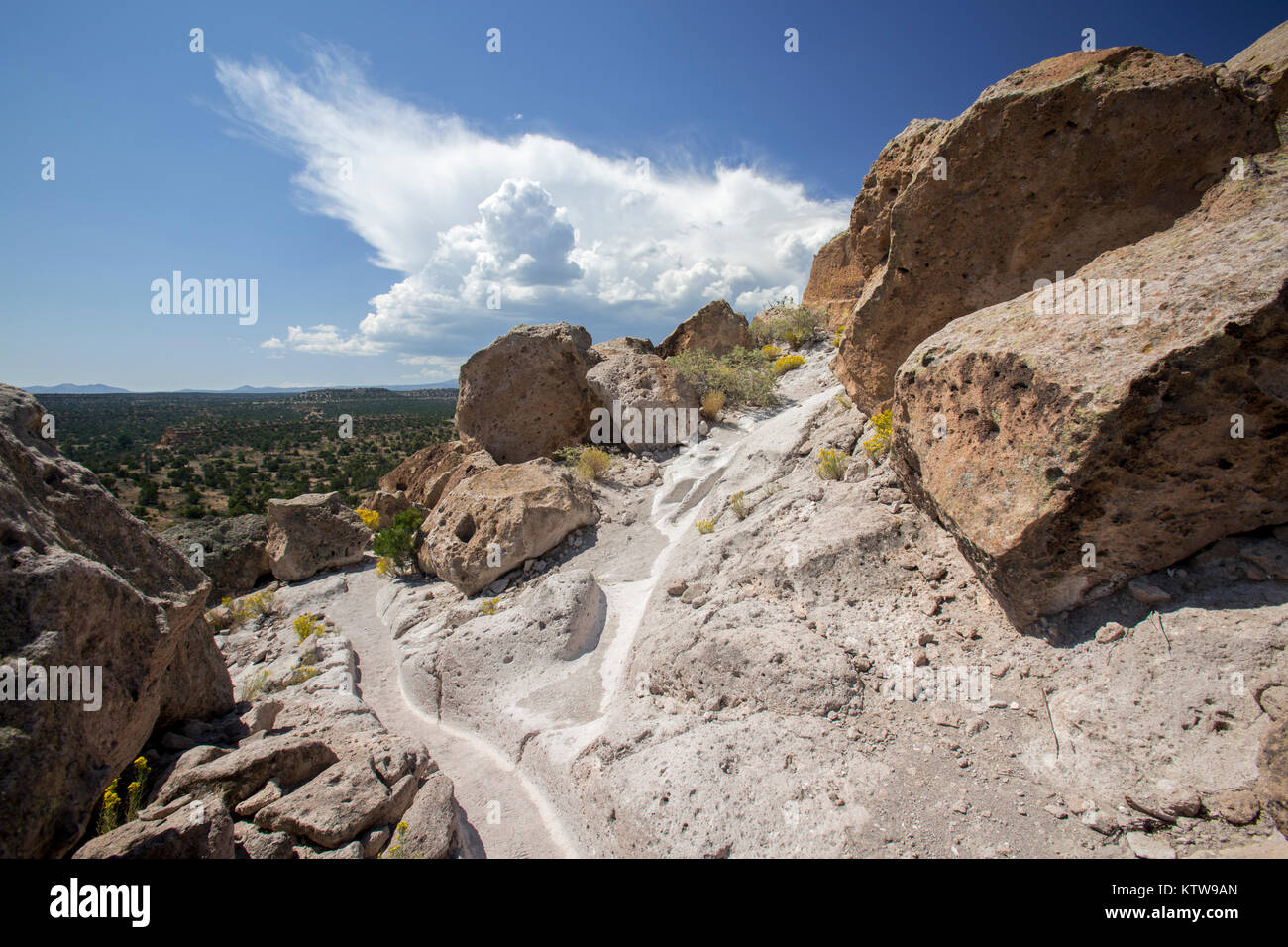 Tsankawi site préhistorique, Bandelier National Monument, Los Alamos, NM Banque D'Images