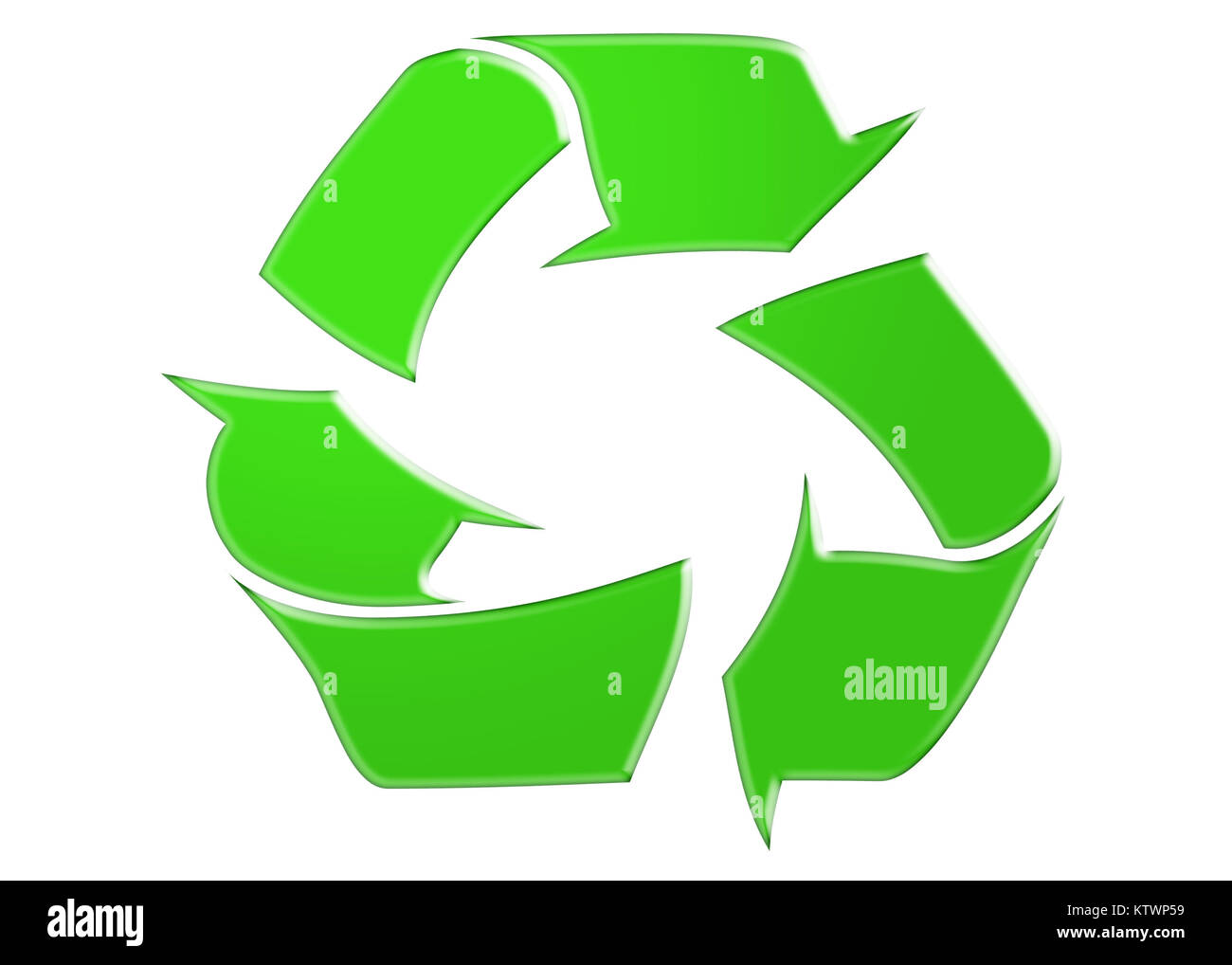 Réutilisez le symbole isolé sur fond blanc avec une touche moderne Banque D'Images