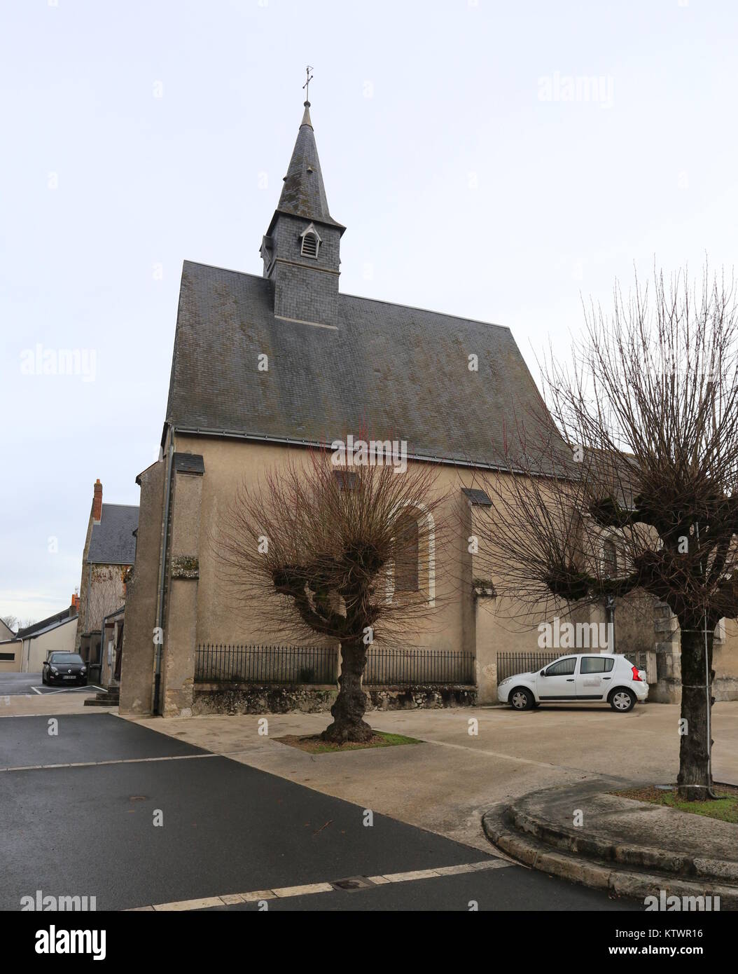 Eglise paroissiale Notre Dame d Oe France Décembre 2017 Banque D'Images