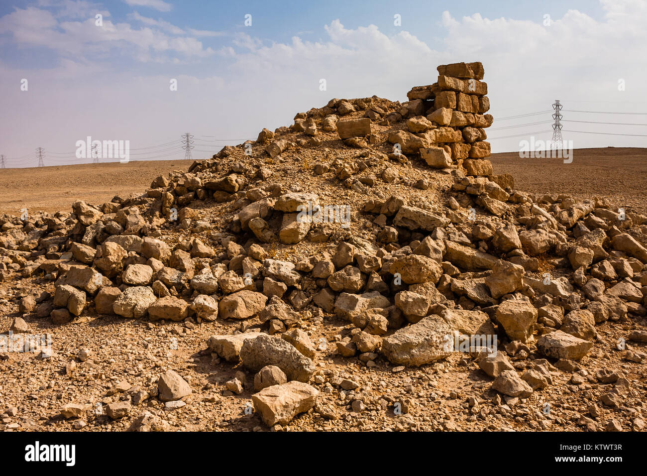 Un avant-poste en ruine près de Abu Jifan Fort, Province de Riyad, Arabie Saoudite Banque D'Images