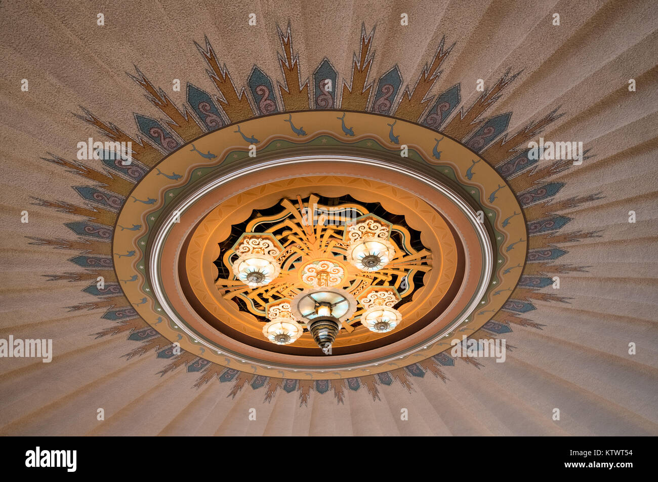 L'éclairage Art déco sur Casino Avalon Banque D'Images