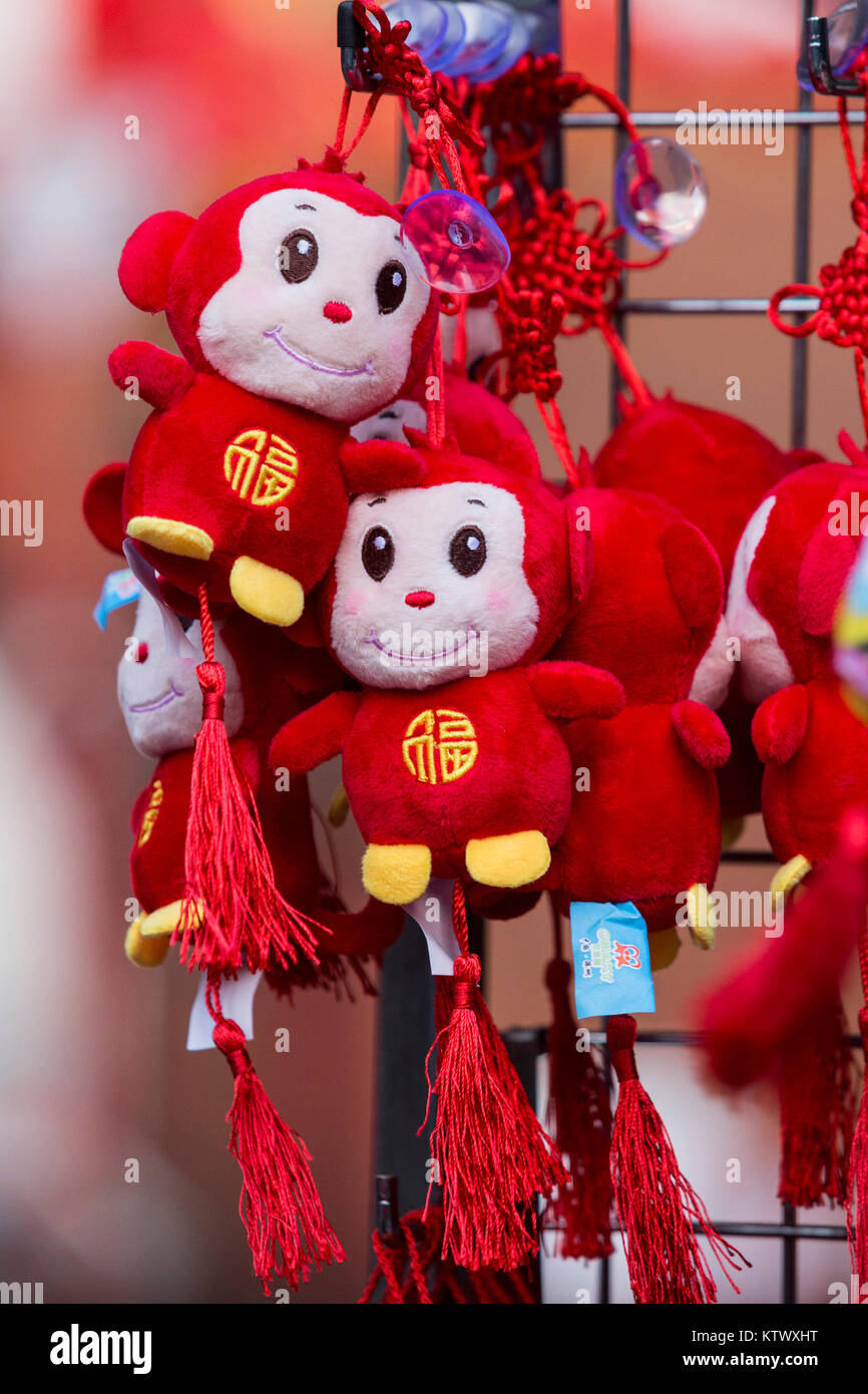 Année du singe, le Nouvel An Chinois, des jouets, des singes Banque D'Images
