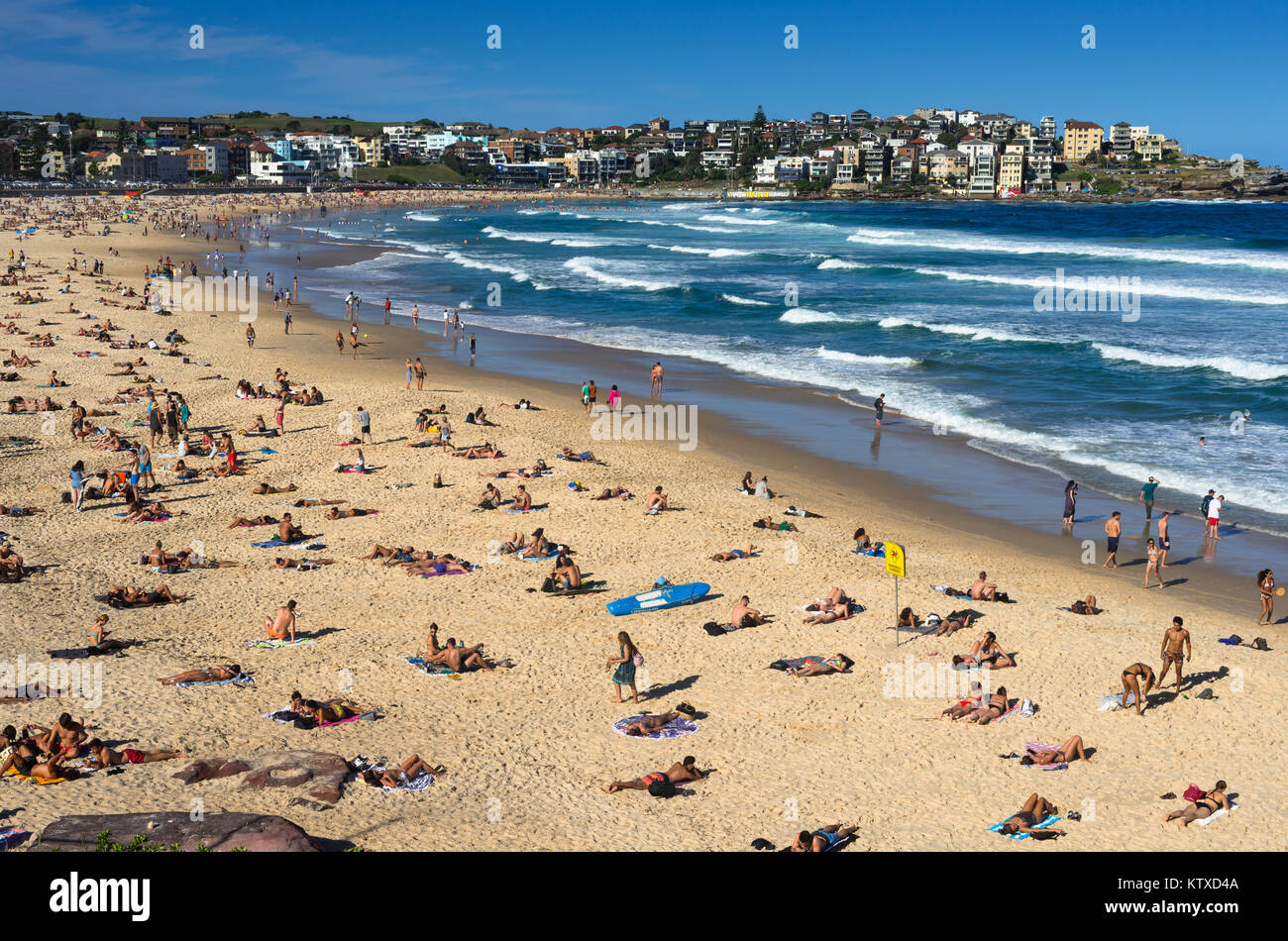 Un panier-Bondi Beach sur une journée d'été, Sydney, Nouvelle-Galles du Sud, Australie, Pacifique Banque D'Images