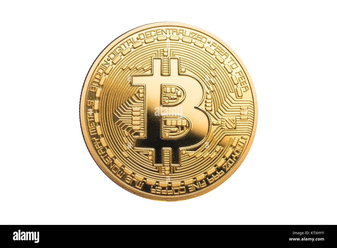 Bitcoin physique isolé sur fond blanc Photo Stock - Alamy